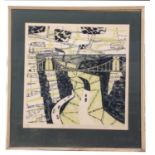 Julian Trevelyan RA (British,1910-1988), 'Clifton Gorge', limited edition etching, numbered 3/50 and