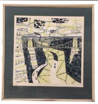 Julian Trevelyan RA (British,1910-1988), 'Clifton Gorge', limited edition etching, numbered 3/50 and