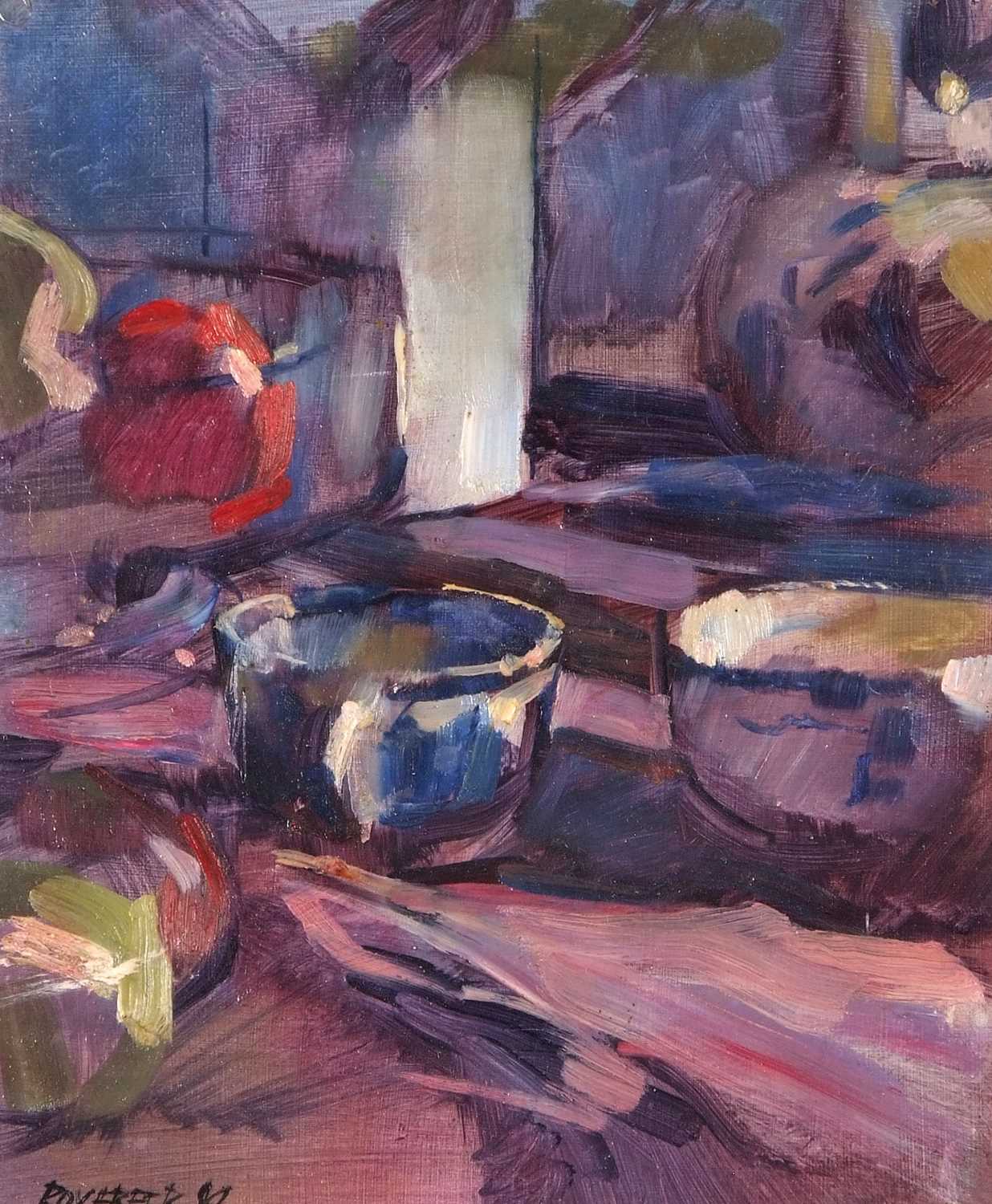 Roy Freer ROI (1938-2021), Still life study, oil on board, signed and dated '90, 24x29cm, framed - Image 2 of 2