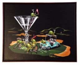 Michael Goddard (b.1963) '19th Hole', limited edition giclee on canvas, numbered 411/995, signed,