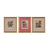 Brian Sowerby (British, 20th century), Three etchings: "abundance", "Enjoyment" (A/P), dated