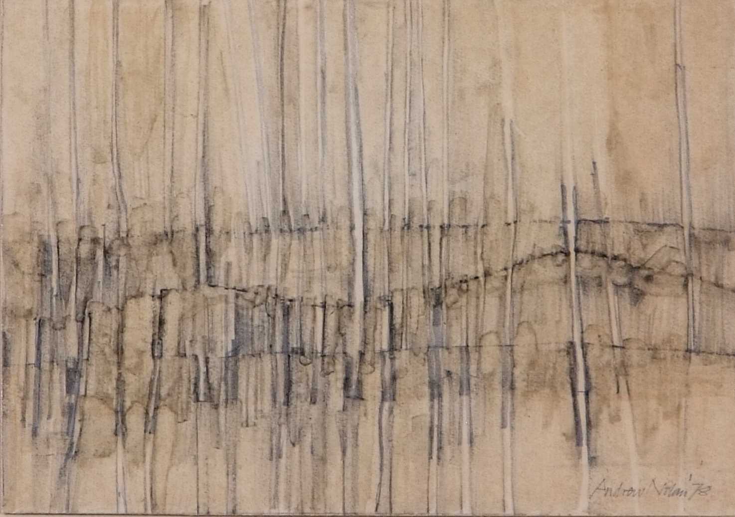 Andrew Nolan (British, 20th century), Abstract compostion, mixed media on card, signed and dated ' - Image 2 of 2