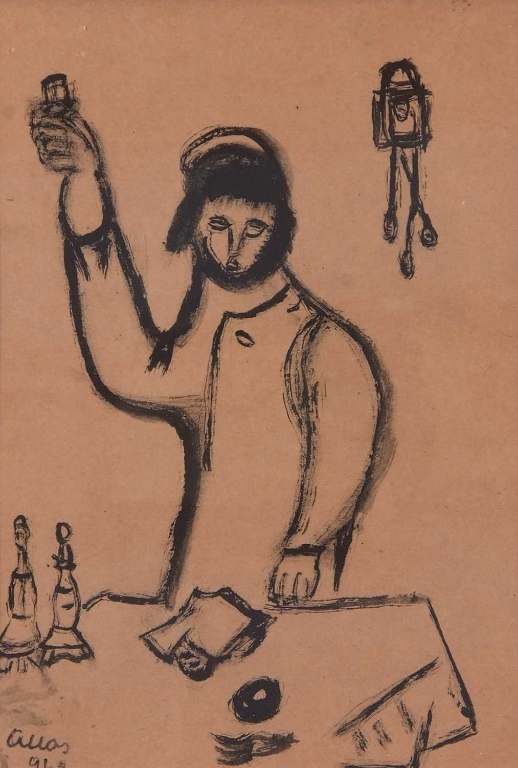 Imre Amos (Hungarian,1907-1944, Pupil of Gyula Rudnay. Jewish artist who perished in the Ohrdruf - Image 2 of 2