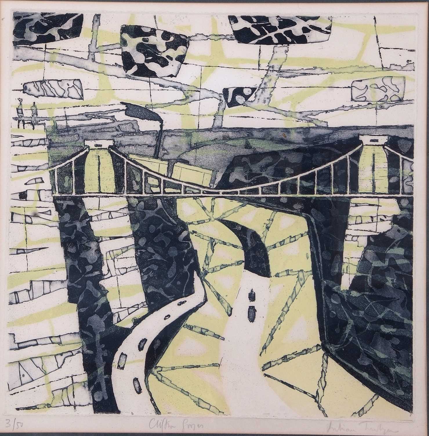 Julian Trevelyan RA (British,1910-1988), 'Clifton Gorge', limited edition etching, numbered 3/50 and - Image 2 of 2