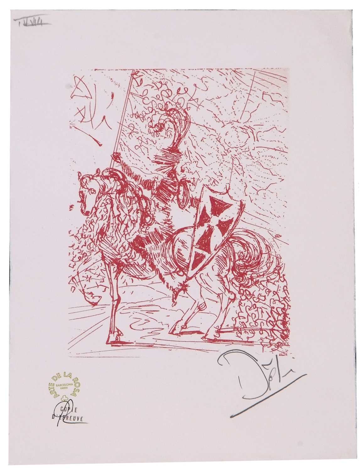salvador Dali, 'El Cid', signed limited print, Copia Autorizada Dali Publicacion Limitada Espana - Image 2 of 3