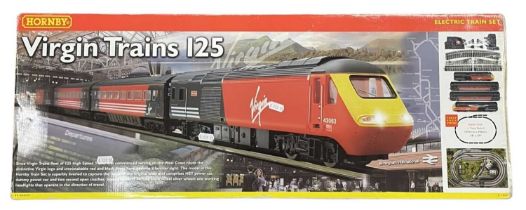 A boxed Hornby 00 gauge Virgin Trains 125 set. Missing 1 x R8072