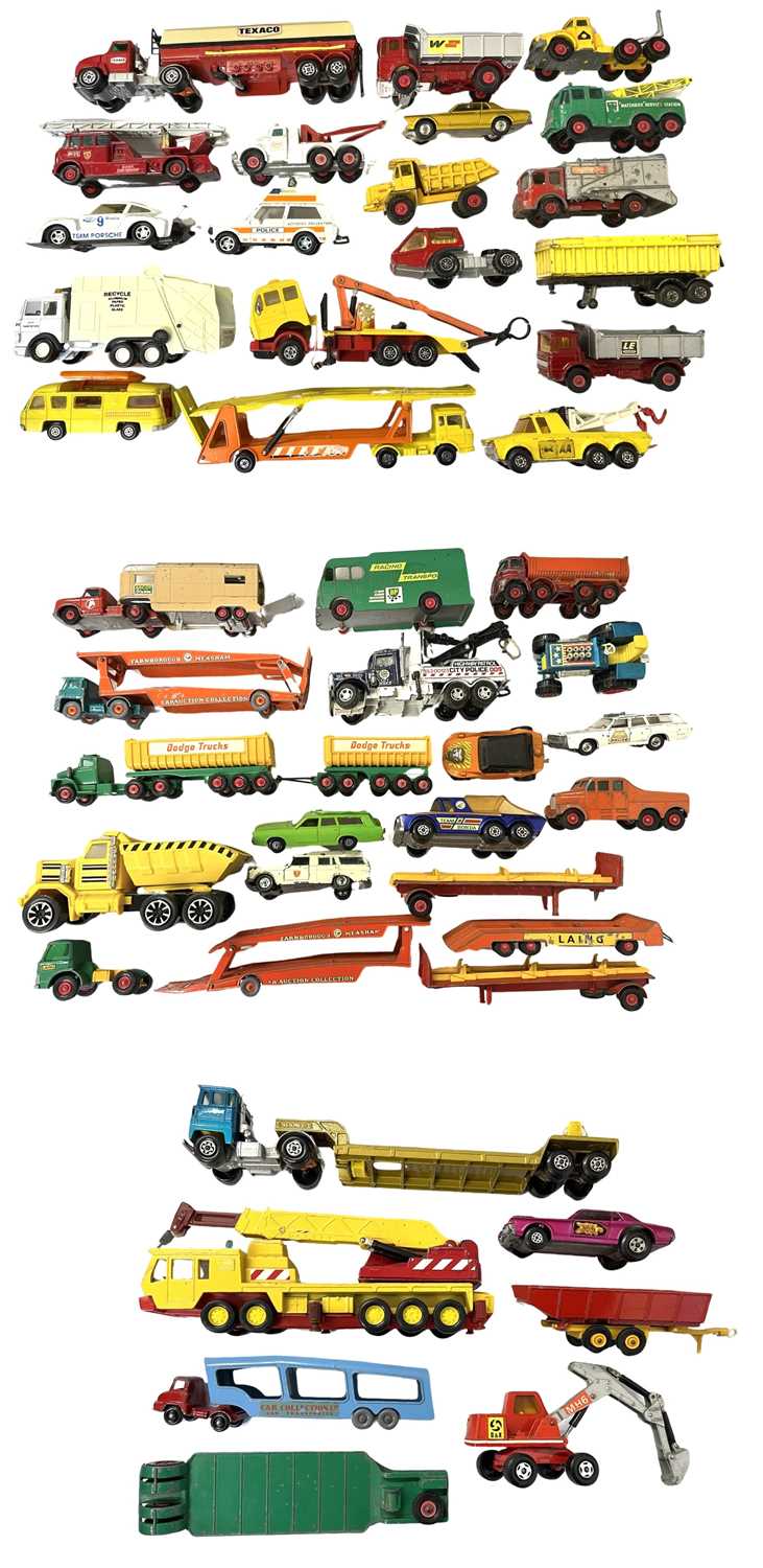 A mixed collection of various Matchbox larger die-cast vehicles, to include SuperKings, KingSize and