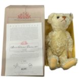 A boxed Steiff British Collector's 2003 Teddy Bear, with certificate. Number 00403 /4000 Also in