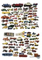 A mixed lot of various playworn die-cast vehicles