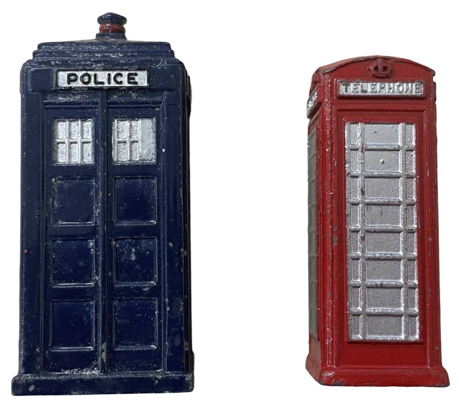 A Dinky Telephone Box and Police Box
