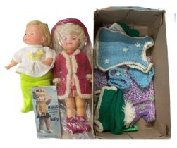 A pair of vintage plastic toy dolls, to include a 'Kelly the Sunshine Doll' from Kellogs with