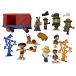 A collection of vintage Magic Roundabout figures, to include some Corgi examples