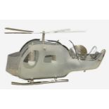 A c1980s Glass helicopter lamp /adjustable ceiling pendant light