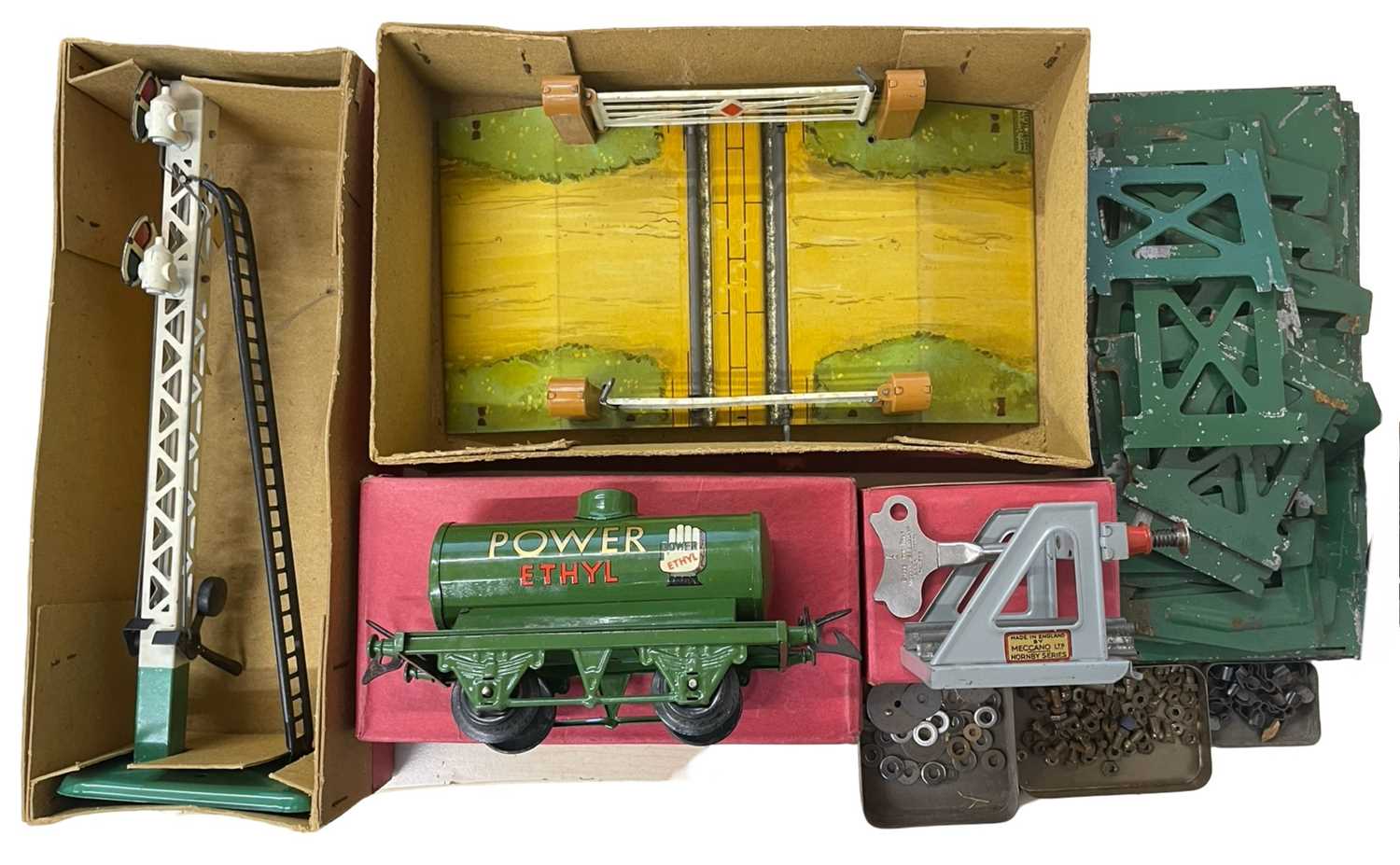 A collection of boxed Hornby 0 gauge rolling stock, to include: - No 1 Level Crossing - No 2