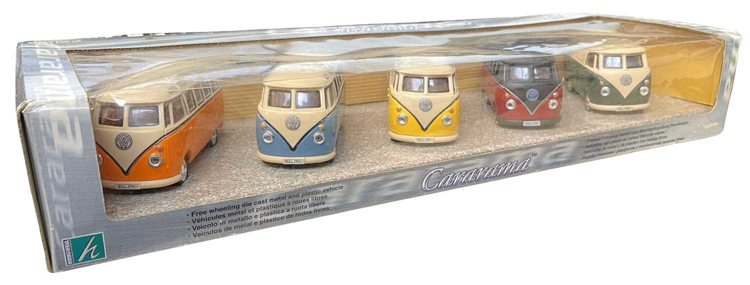 A boxed set of die-cast VW Campervans by Hongwell