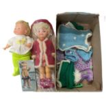 A pair of vintage plastic toy dolls, to include a 'Kelly the Sunshine Doll' from Kellogs with