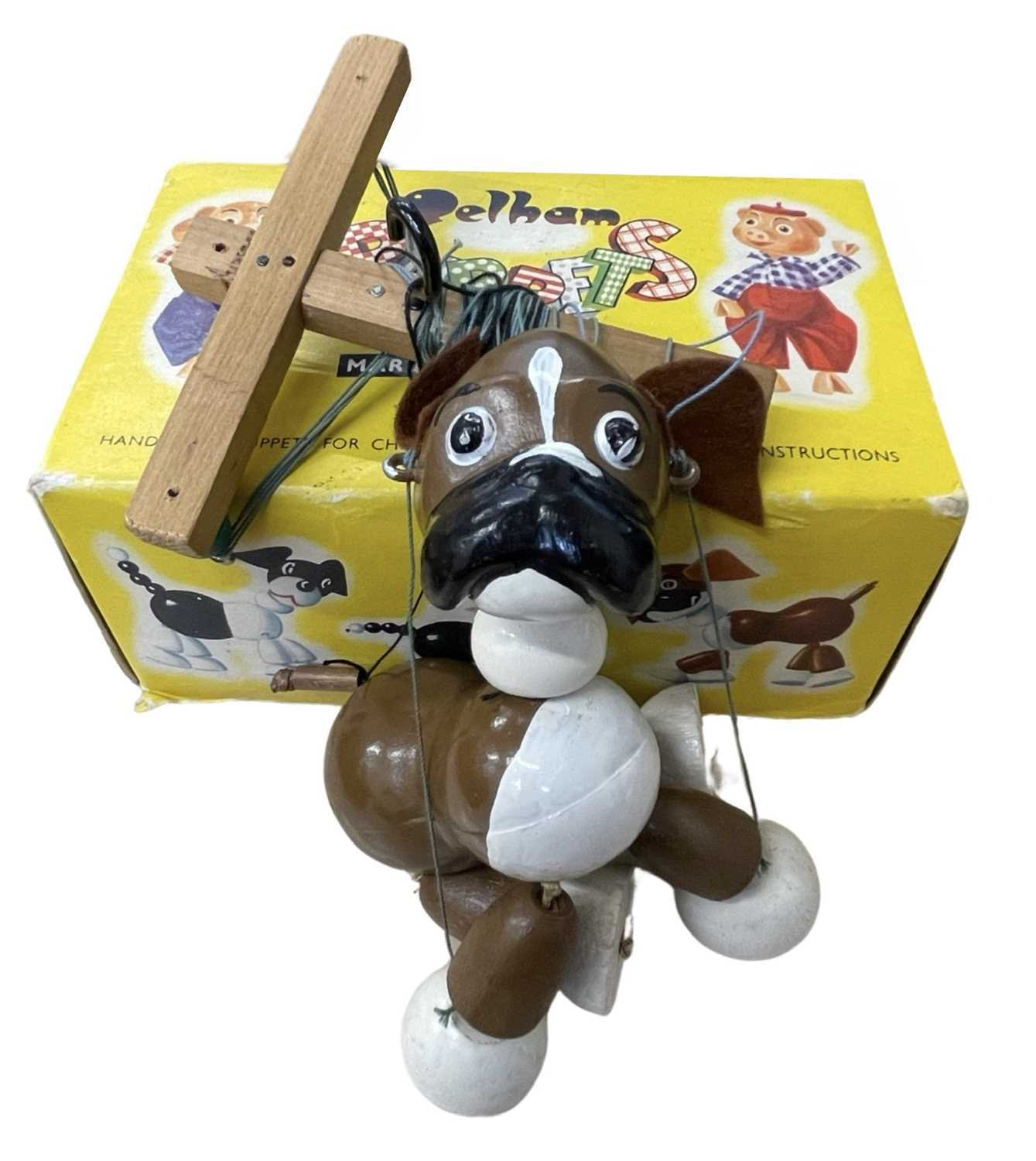 A boxed A-type Bengo The Little Boxer Dog Pelham puppet