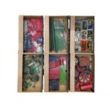 A collection of vintage Meccano, housed within a 6-drawer chest