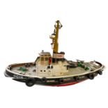 A large and detailed motorised tug boat, 'ODIN'. Constructed from fibreglass and plastic, with