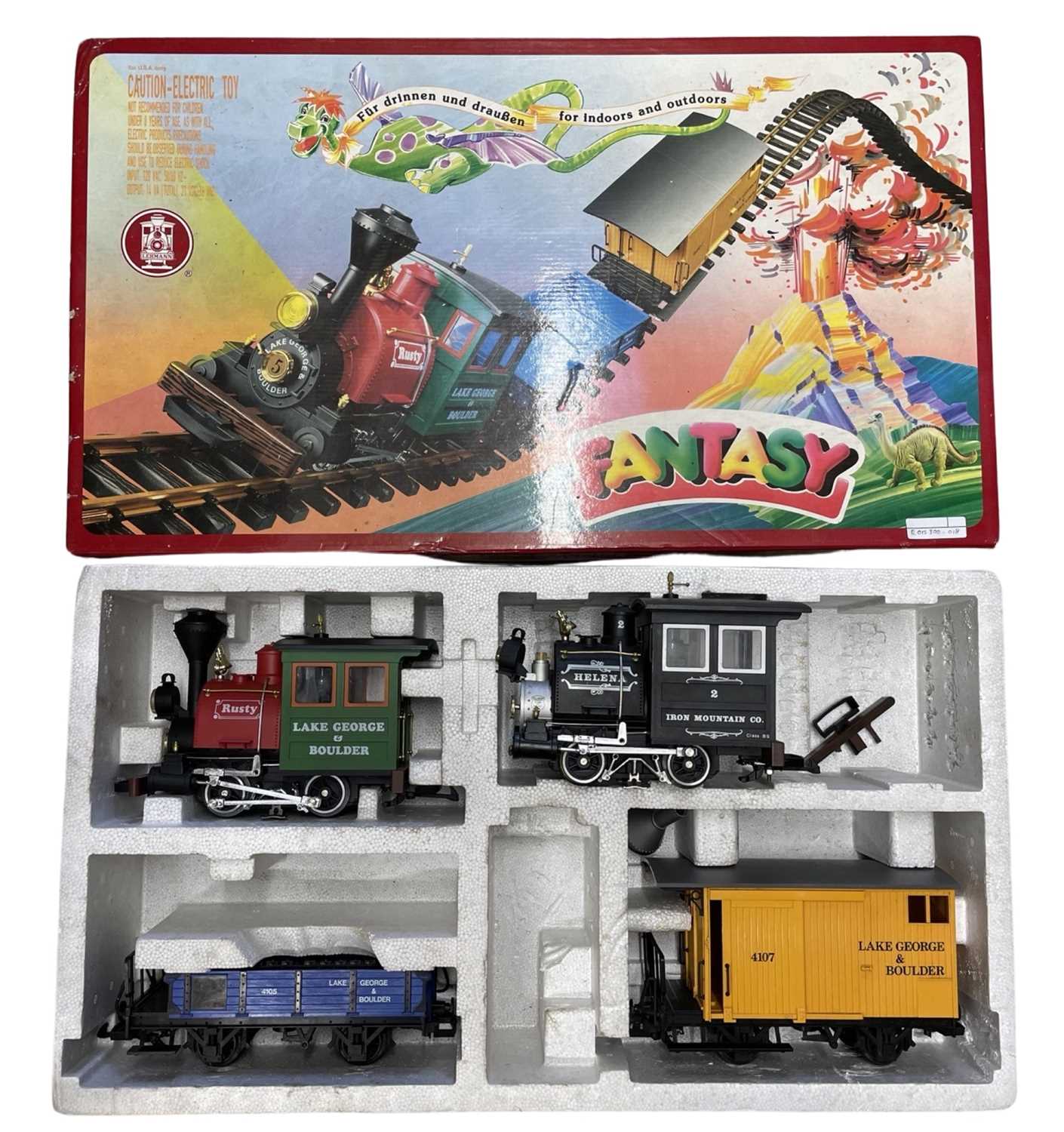 A boxed Lehmann 90770 G gauge train set, 'The Big Train Fantasy Lake George and Boulder', with