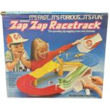 A boxed 1979 Zap Zap racetrack game by Hasbro