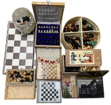 A mixed collection of various chess sets and pieces (unchecked for completeness)