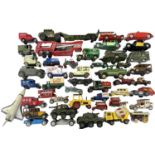 A collection of various playworn die-cast vehicles, to include Matchbox, Corgi, Britains etc