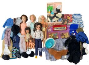 A mixed lot of various vintage dolls, to include Sindy, Tressy, Barbie etc together with a range