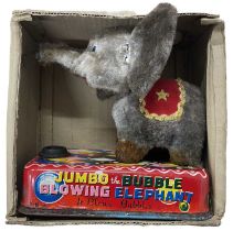 A boxed Japanese Jumbo the Bubble Blowing Elephant toy (losses to box)