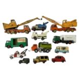 A various die-cast service vehicles, mostly Dinky