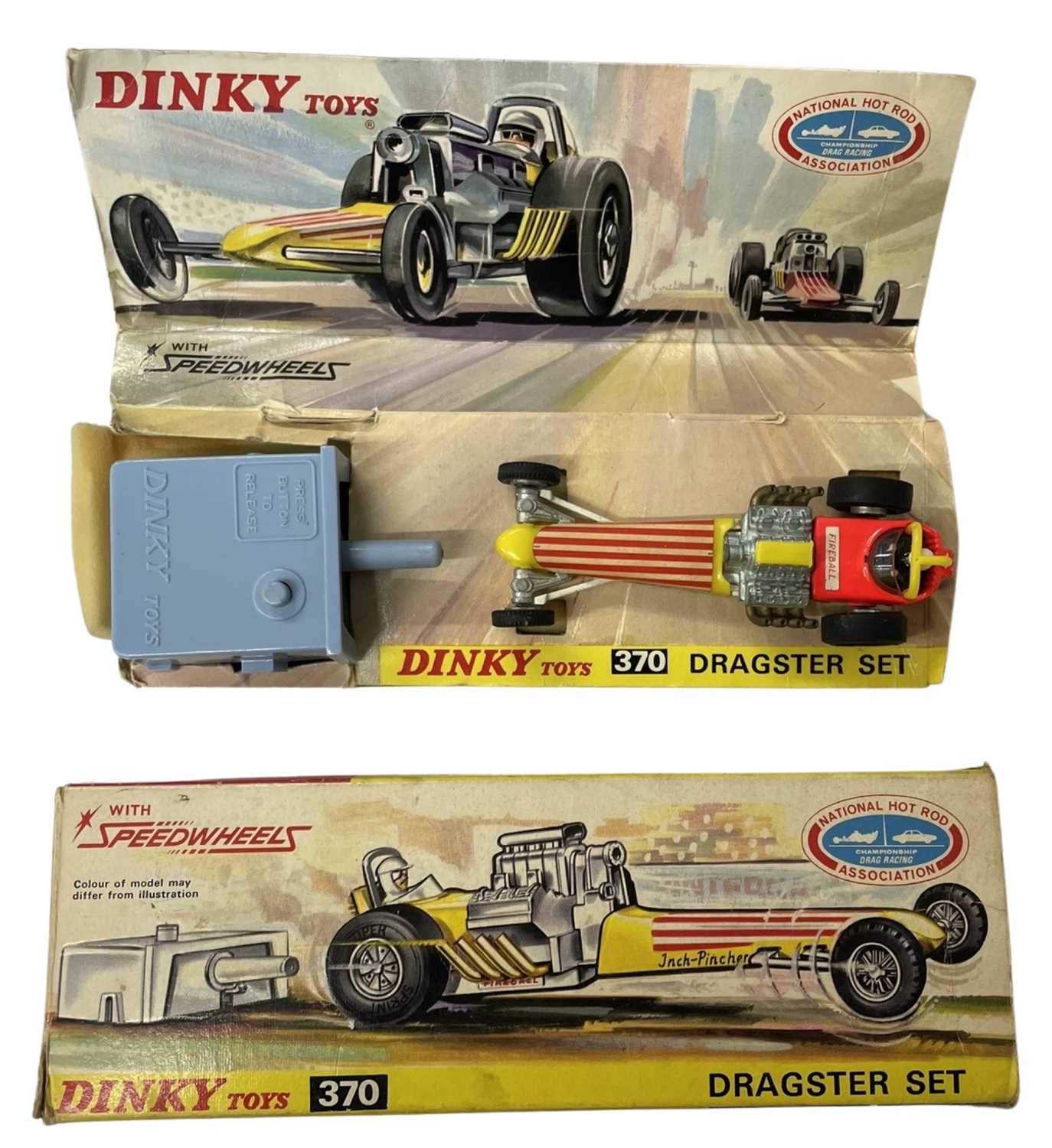 A boxed Dinky 370 Dragster set