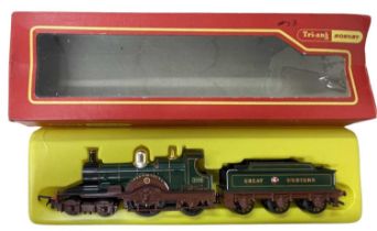 A boxed Hornby / Triang 00 gauge 4-2-2 Locomotive and tender in green livery, 'Lord of the Isles'