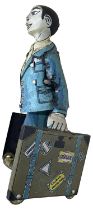 A tinplate clockwork figure, 'El Estudiante'. Some losses to paintwork and light areas of rust,