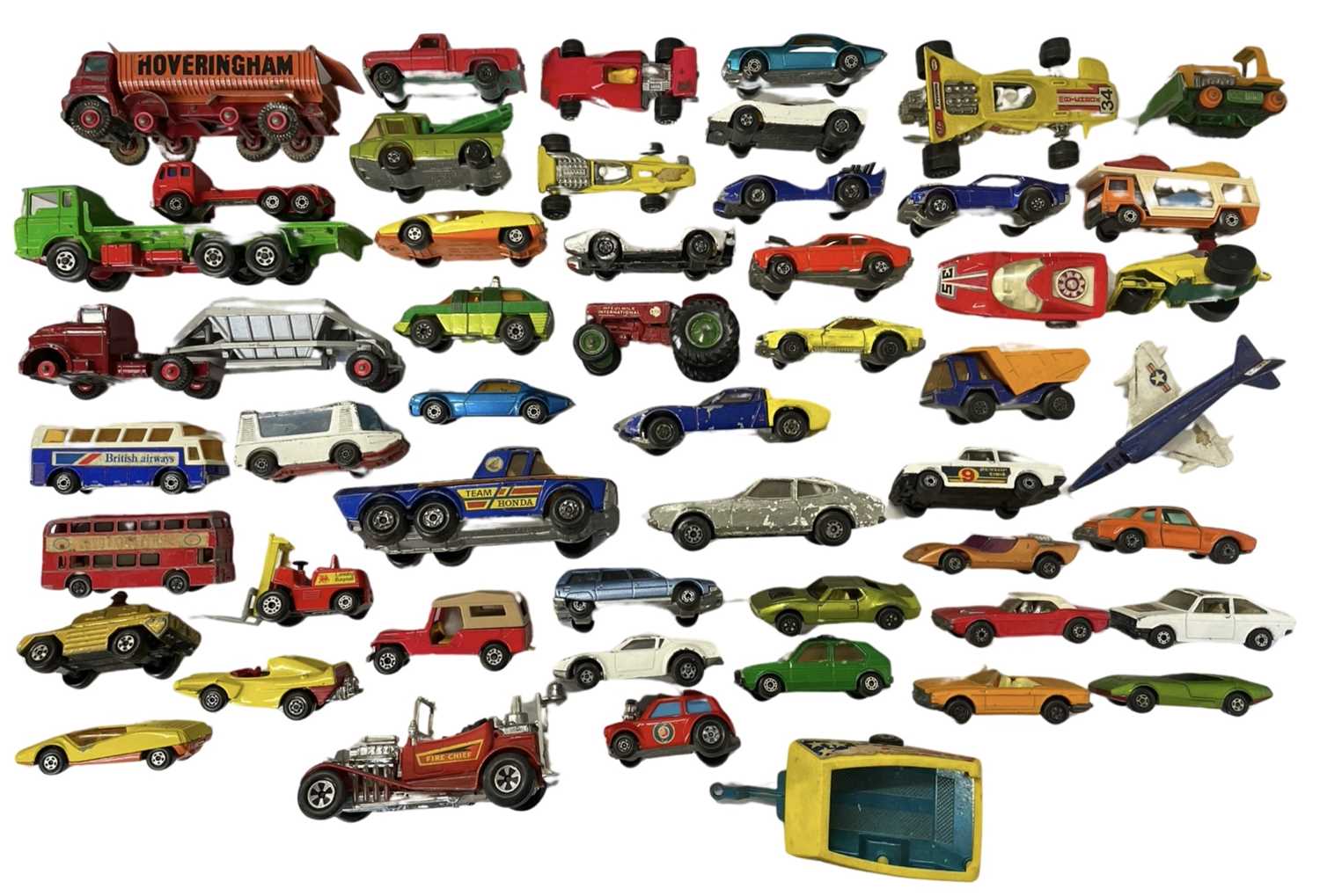A mixed lot of playworn die-cast Matchbox vehicles