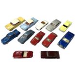 A collection of die-cast Dinky Sports Cars and Saloons