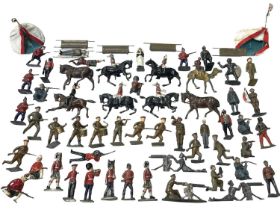 A collection of various military die-cast figures, to include some Britains, J Hill etc