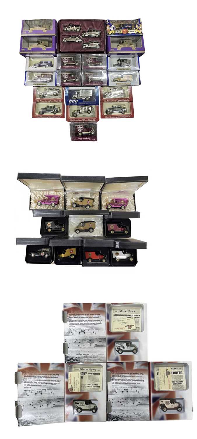 A mixed lot of various boxed die-cast vehicles, to include: - Three boxed limited edition Oxford '