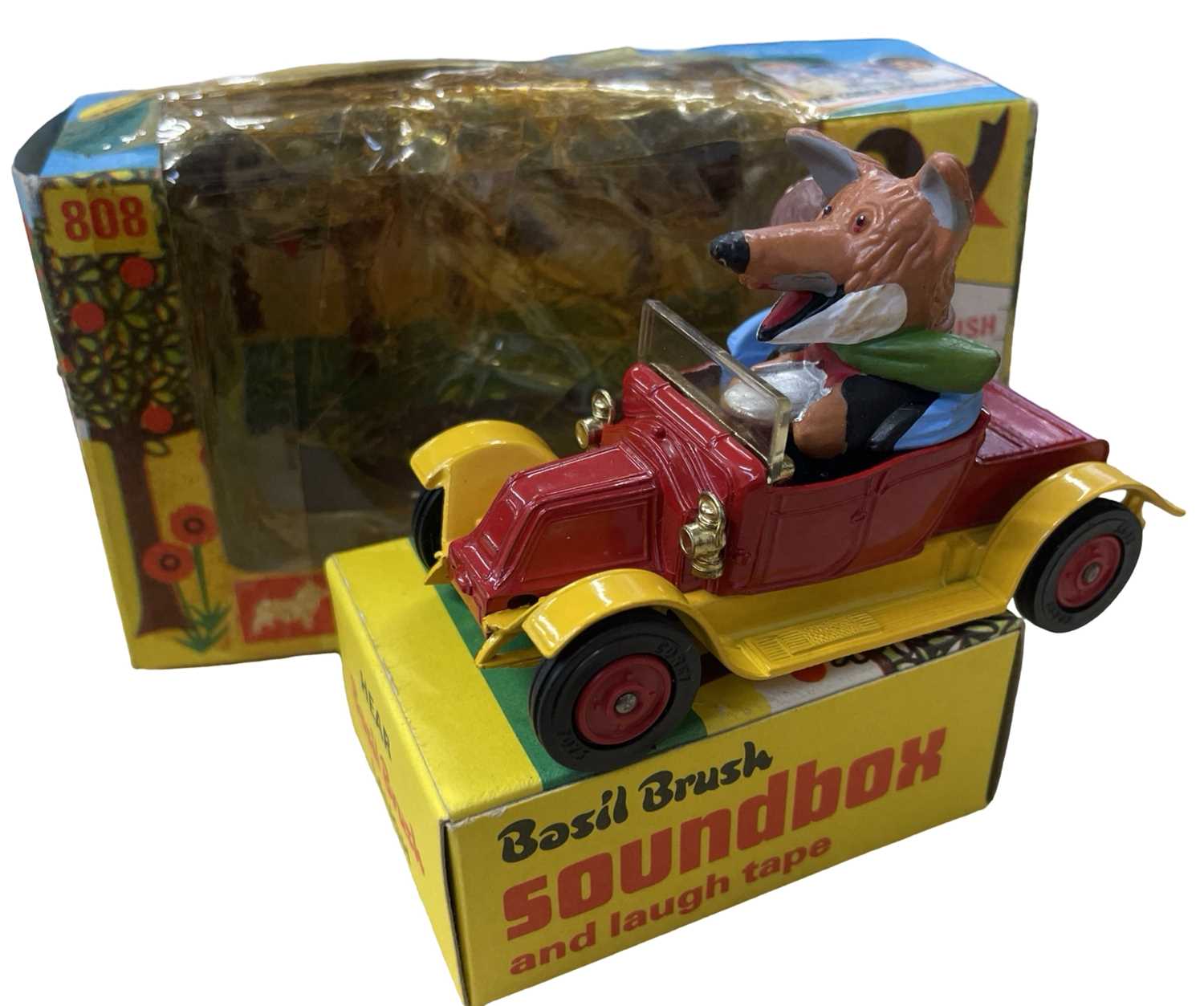 A Corgi Basil Brush and his Car model, in original box. Winfo to box very discloured and has been