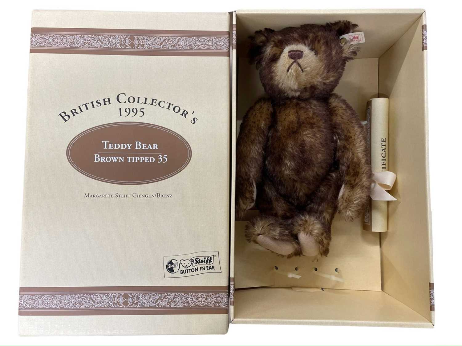 A boxed limited edition Steiff British Collector's 1995 Brown Tipped 35 Teddy Bear, with