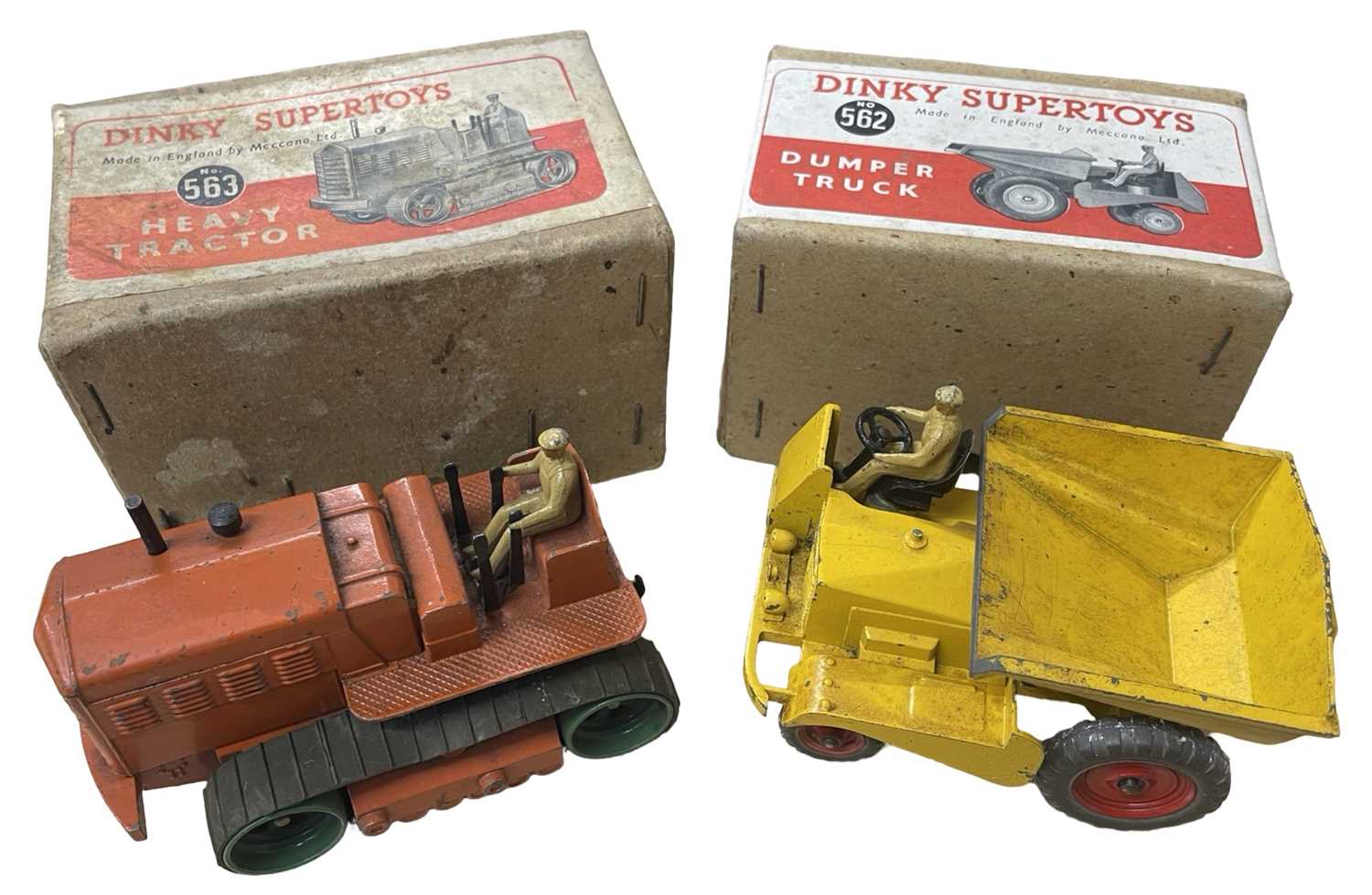 A pair of Dinky toys, to include: - 563 Heavy Tractor in original box - 532 Dumper Truck with box