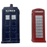 A Dinky Telephone Box and Police Box