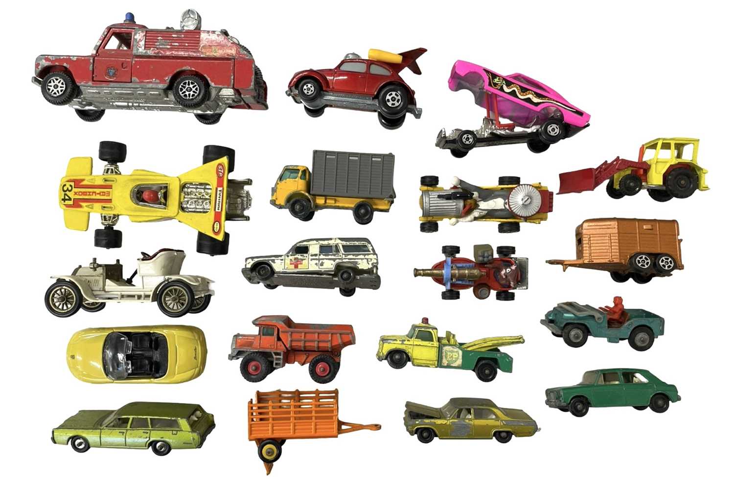 A small collection of die-cast cars, to include Dinky, Matchbox, Corgi Junior etc