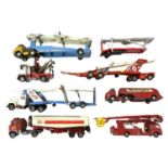 A collection of die-cast Corgi Transporters and Tankers