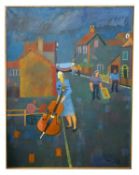 Derek Inwood (1925-2012), Sheringham street scene, oil on canvas, signed, 91.5x121.5cm, framed