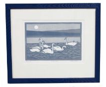 Nicholas Barnham (1939-2021) 'Easter Loch' limited edition linocut, numbered 4/50 and signed in