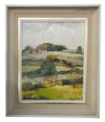 Mark Randall (British, 20th century), landscape scene, impasto oil on board, signed and dated '87,