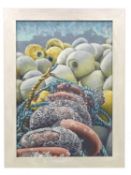 Krys Leach (British, contemporary), 'Barnacles and Buoys', oil on board, signed and dated April '17,