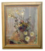 Margaret Thomas (British,1916-2016), 'Pot aux Fleurs', c.1989, oil on board, 49x59cm, framed and