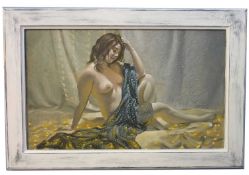 Krys Leach (British, contemporary), 'Silver and Gold' , oil on board, signed and dated Nov 19,