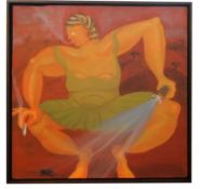 Oriele Steiner (b.1993), 'I Could, but I Would'nt', oil on canvas, signed and dated 2021 on canvas